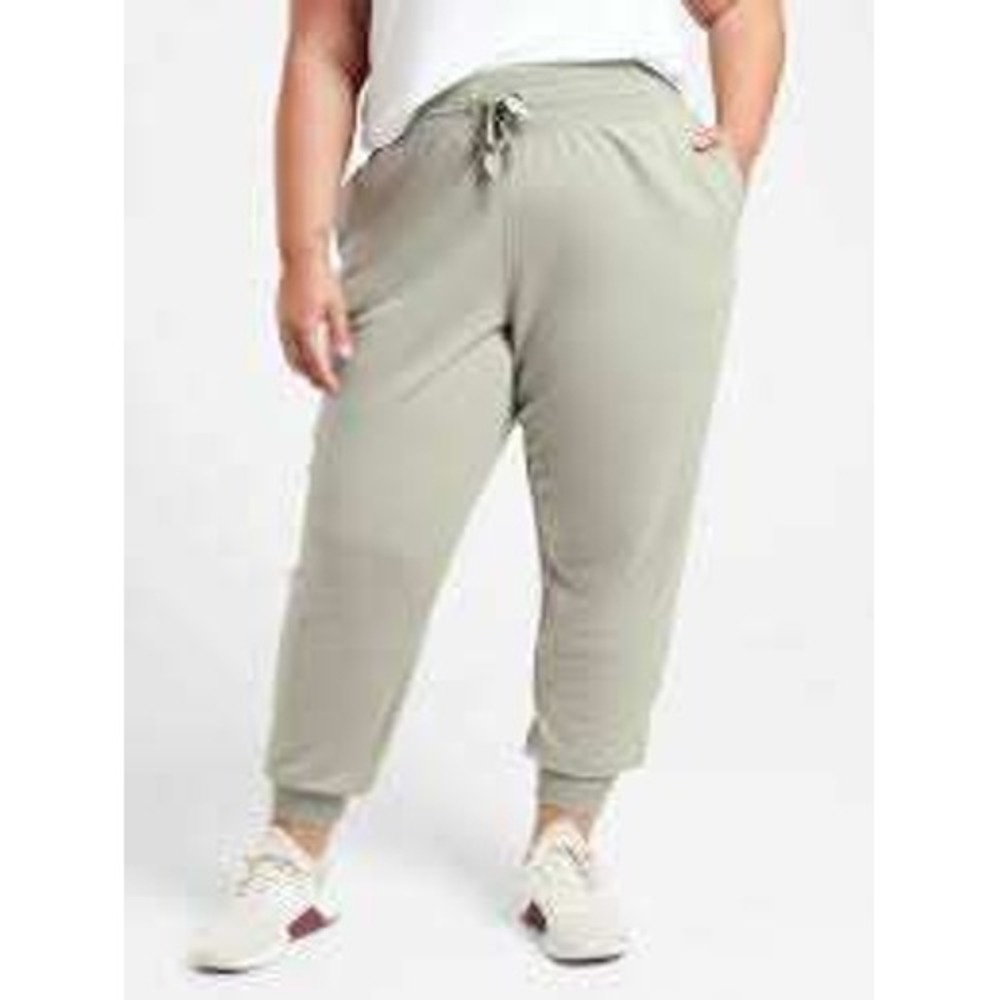 Athleta Balance Jogger‎ Sage Green Grey Tencel Fleece Sweatpants Small 599727
